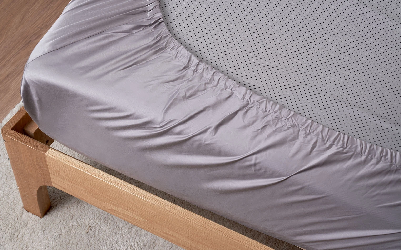 Lunio Snow Weave 智能天絲床包組（床包+枕套） 灰色