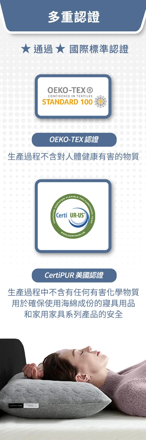 Nebula經典記憶枕擁有多重認證